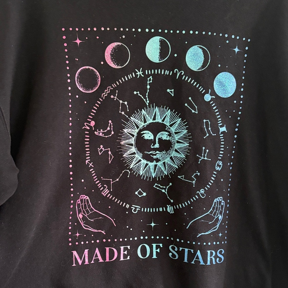 Wound Up Made of Stars Sweatshirt XXL (19) Celestial Astrology Moon Phases - Picture 6 of 14
